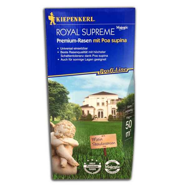Rasensamen Kiepenkerl Royal Supreme Premium Rasen mit Poa supina - 1 kg für 50 qm